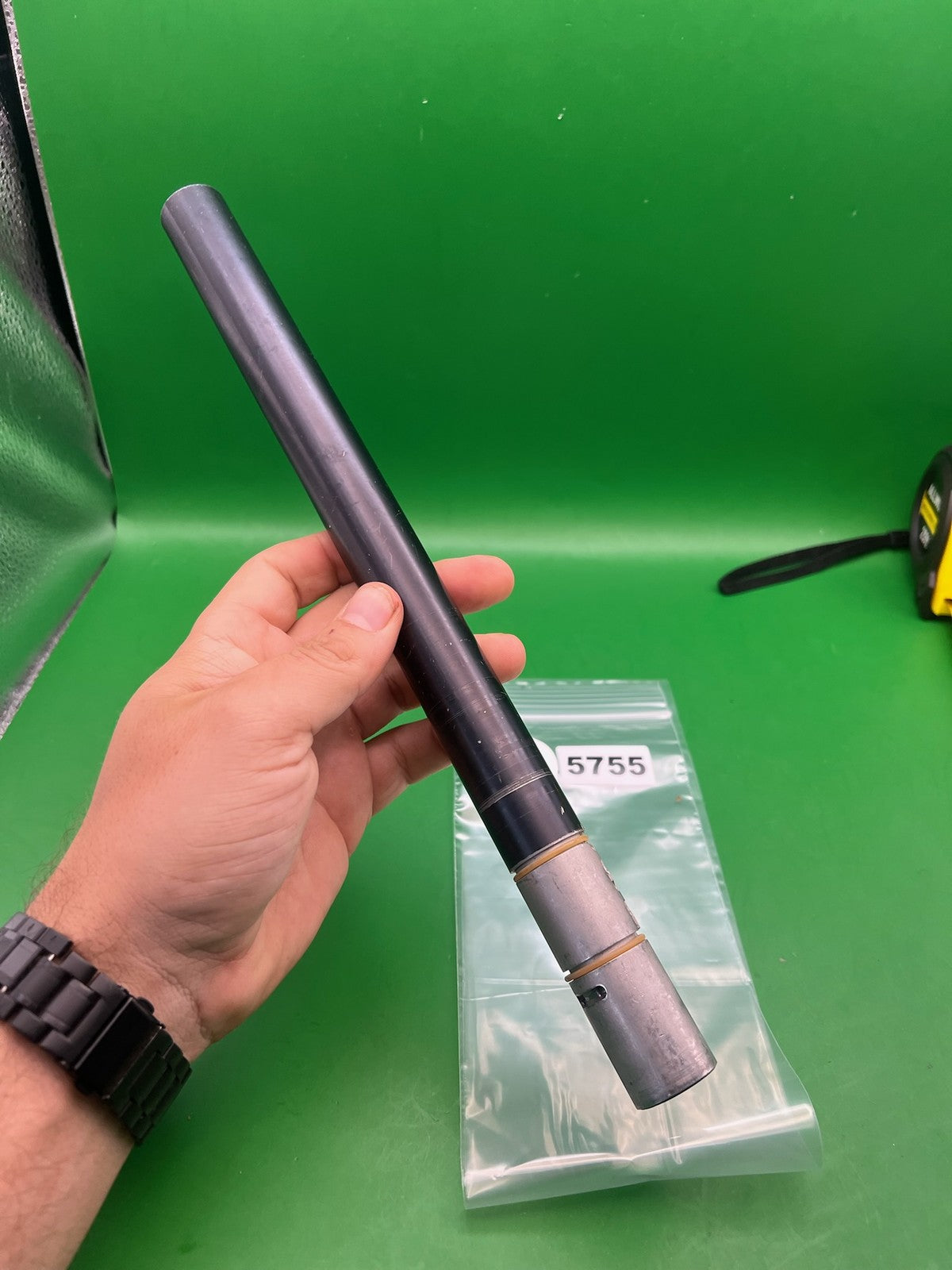 Automag 12" .696 Black Silver Barrel - used paintball barrel - black/silver