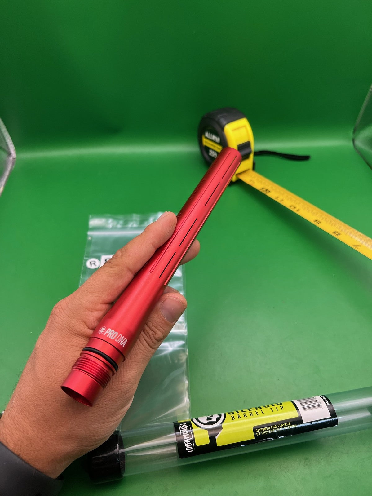 Infamous Silencio FXL 14" Barrel Tip Gloss Red Aluminum Paintball
