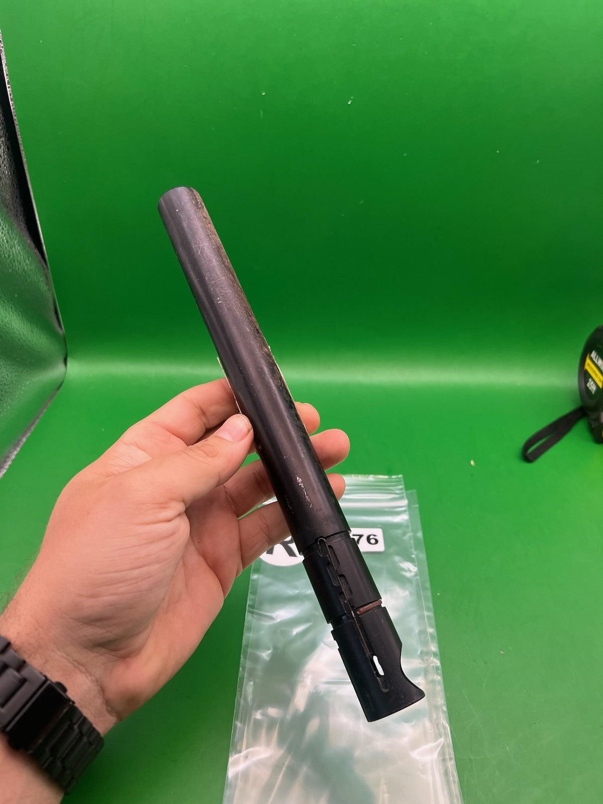 Automag Shorty Barrel Rough Shape .692 Black - used paintball barrel - black