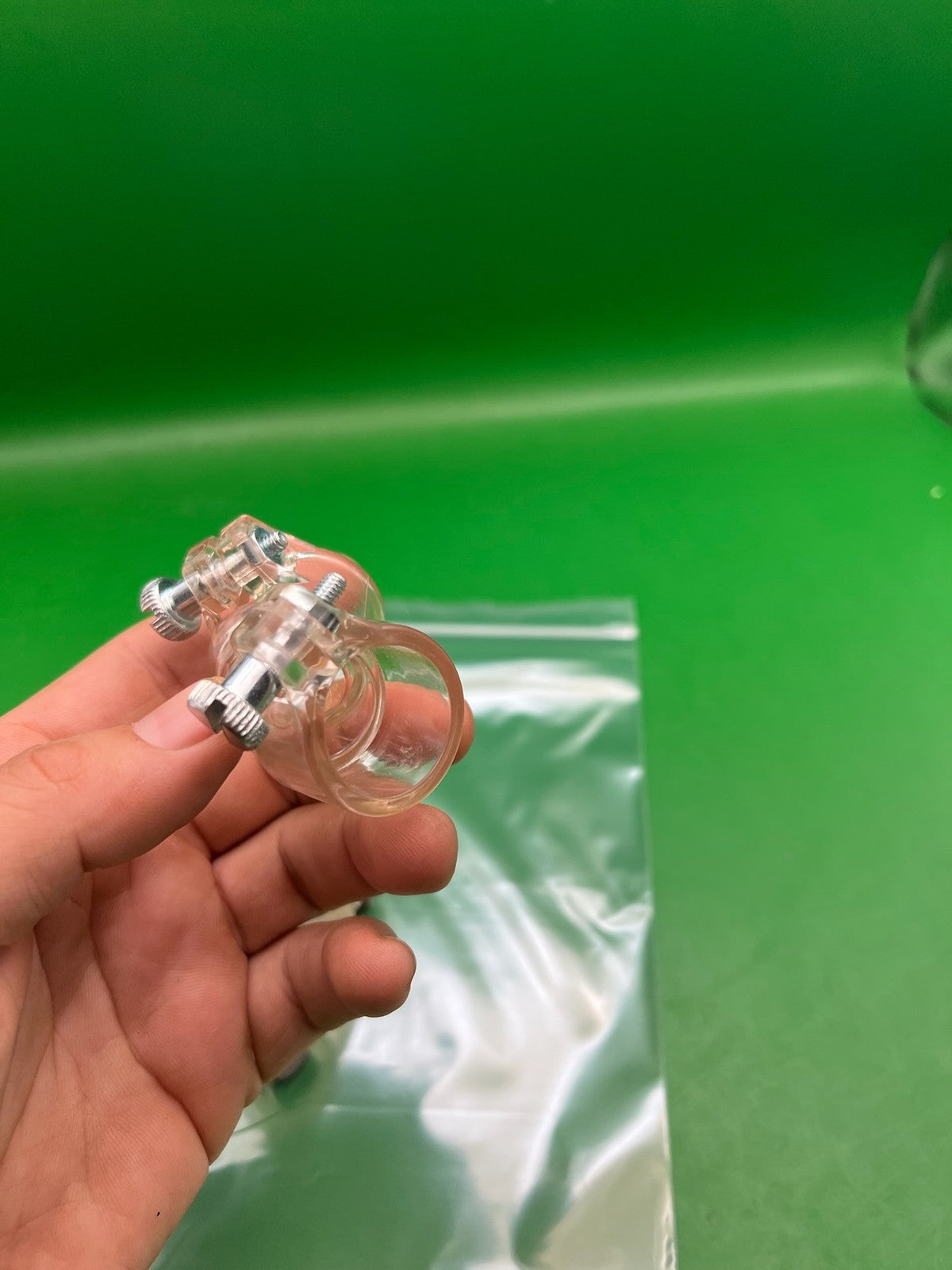 Pair of Two Clear Paintball Right Feed Elbows - used paintball feed elbow - clear