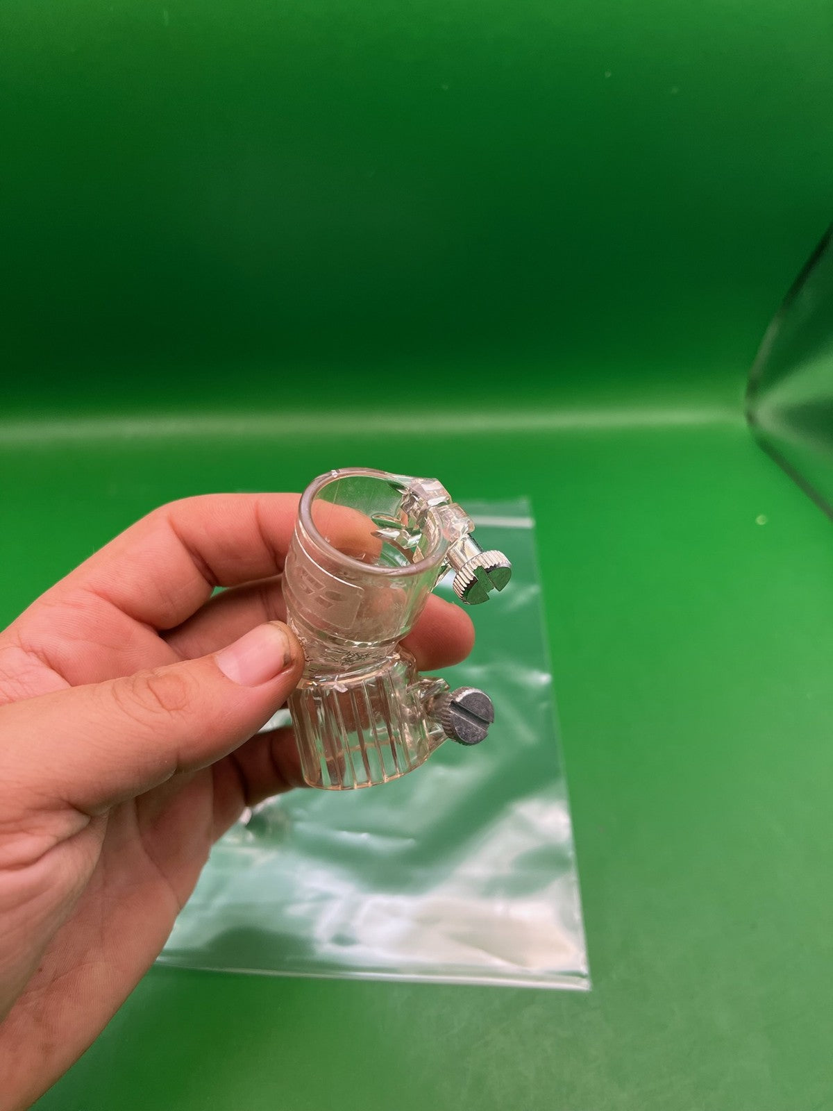 Pair of Two Clear Paintball Right Feed Elbows - used paintball feed elbow - clear