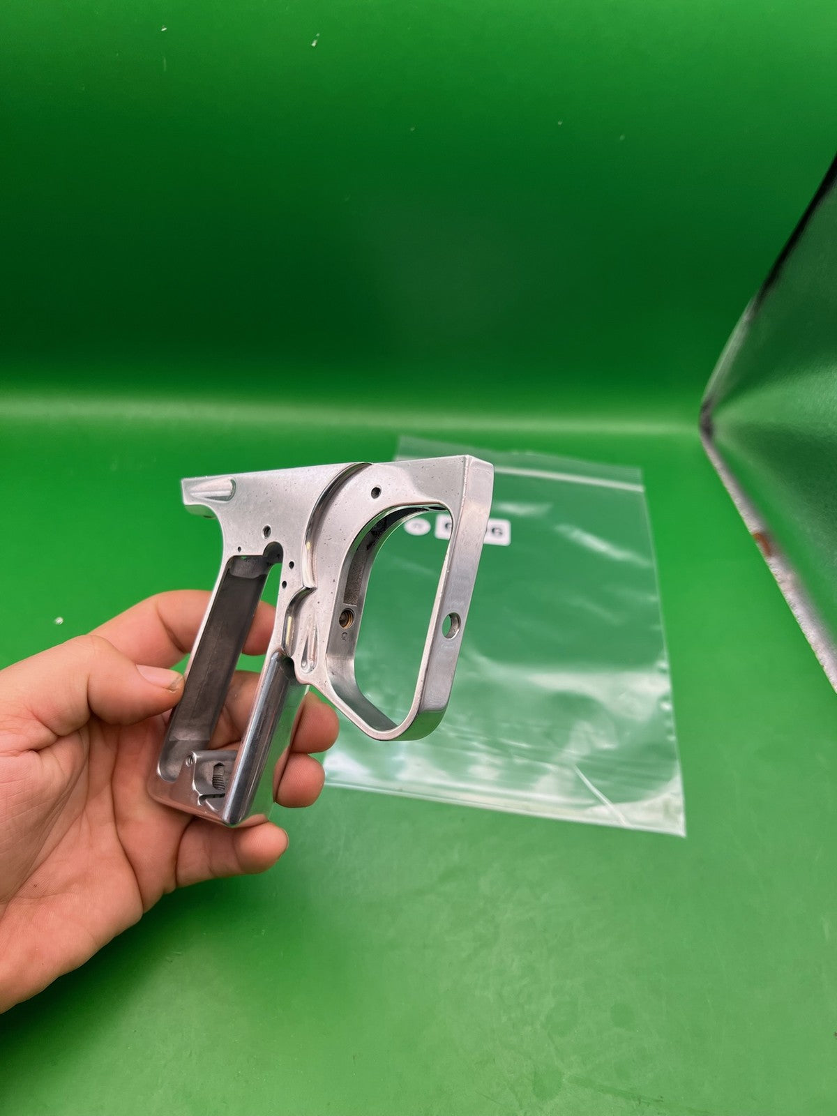 Stock Shocker Frame - used paintball grip frame - silver