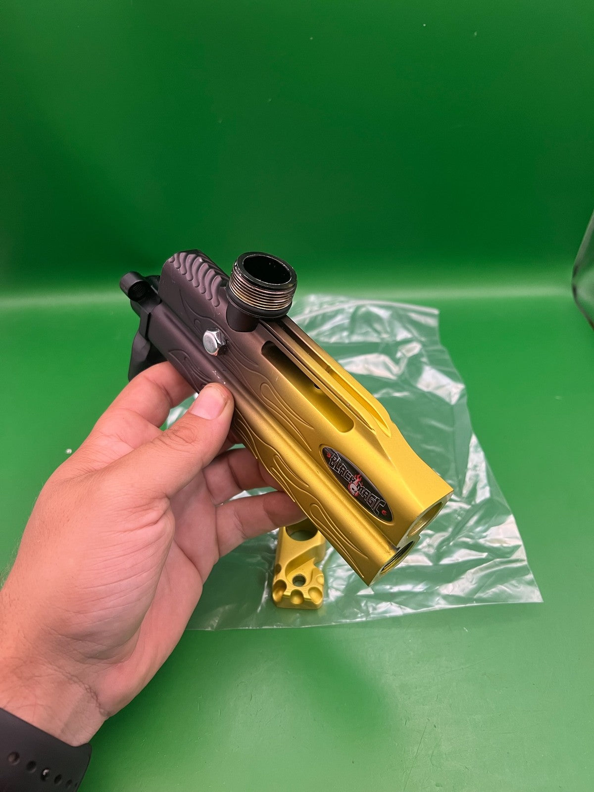 WGP Black Magic Autococker Body Gold Black Fade Flame Ano