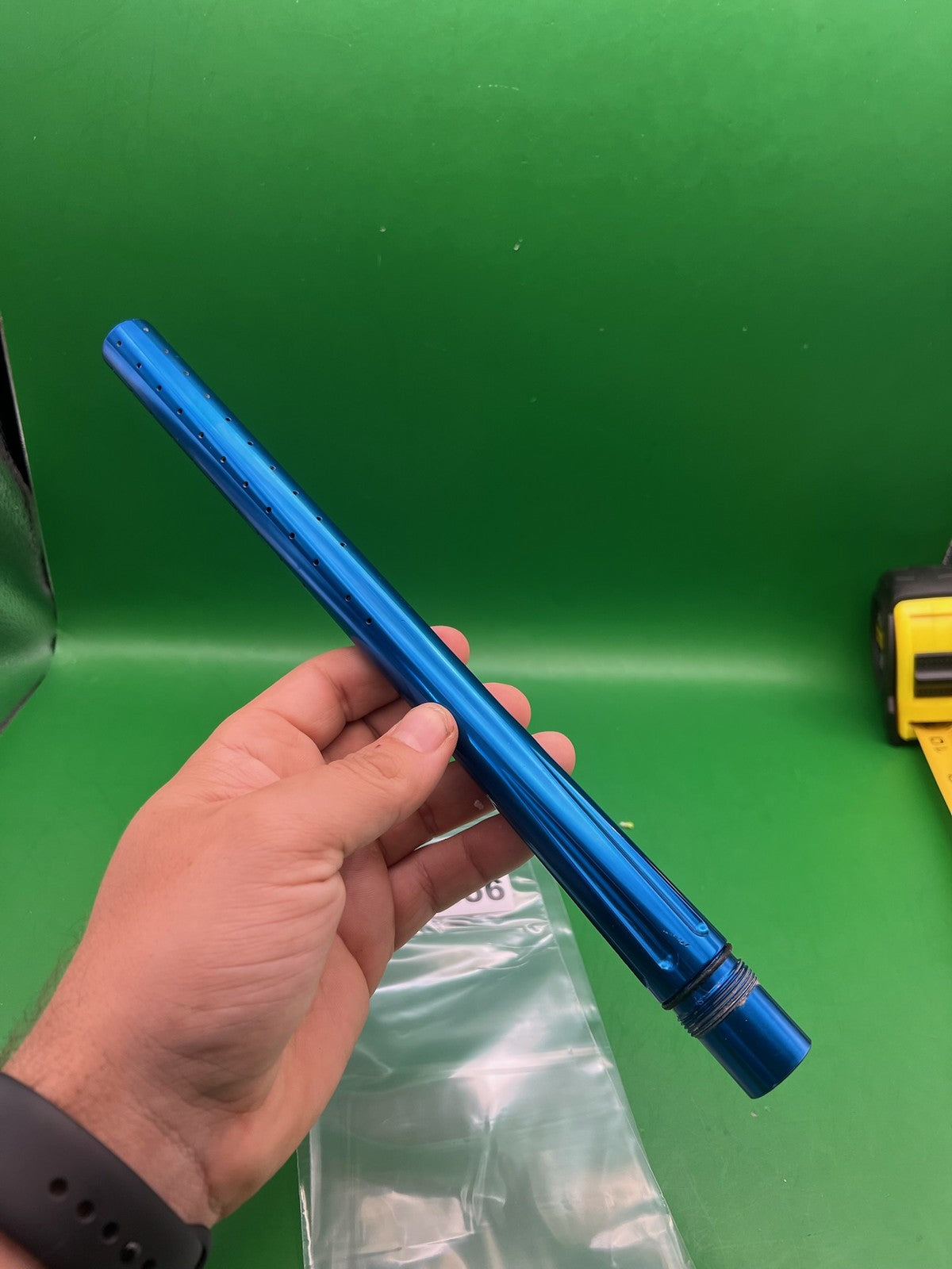 Stock Autococker 12" .688 Blue - used paintball barrel - blue anno