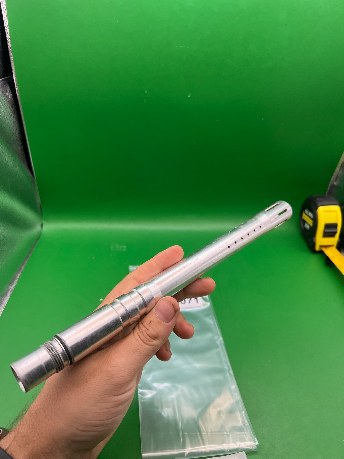 Spyder One-Piece Barrel 12" .692 Silver - used paintball barrel - silver