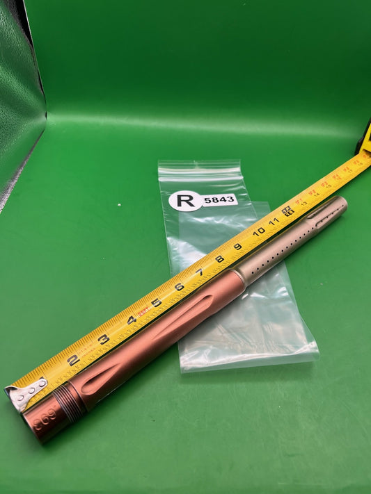 Planet Eclipse 2-Piece Barrel 14" .693 Copper/Rose Gold - used paintball barrel back, barrel tip - copper/rose gold