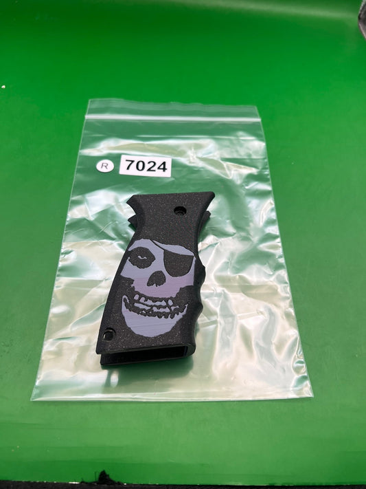 Custom 3D Printed Paintball Grip Panels Black Mushroom Cloud Skull Set