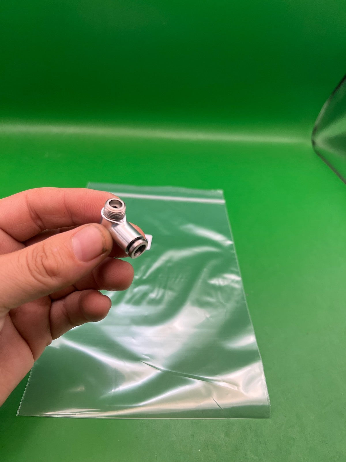 Chrome CCM Fitting - used paintball elbow fitting - chrome