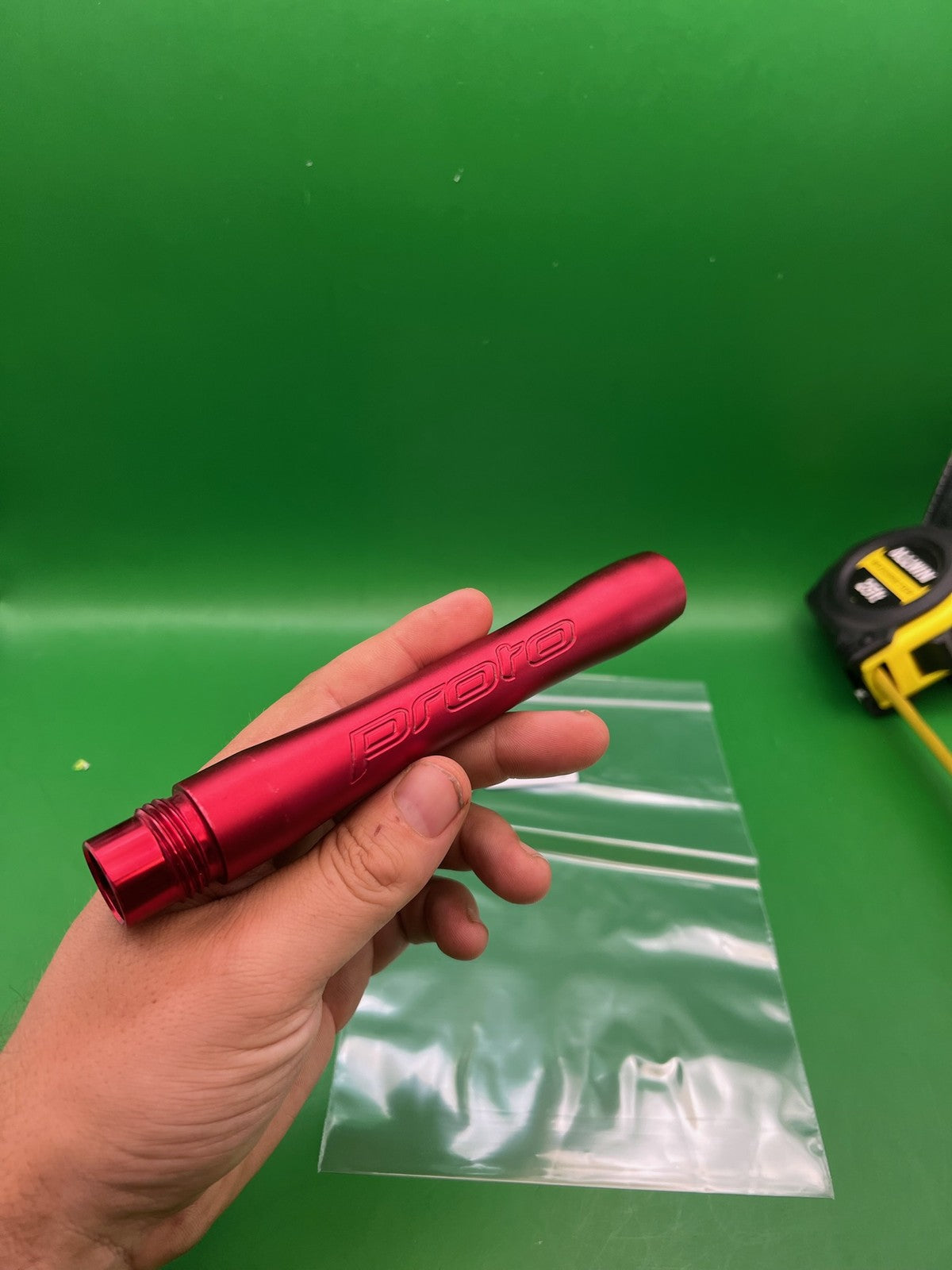 ION NXT Proto Barrel Back - used paintball barrel back - red anno