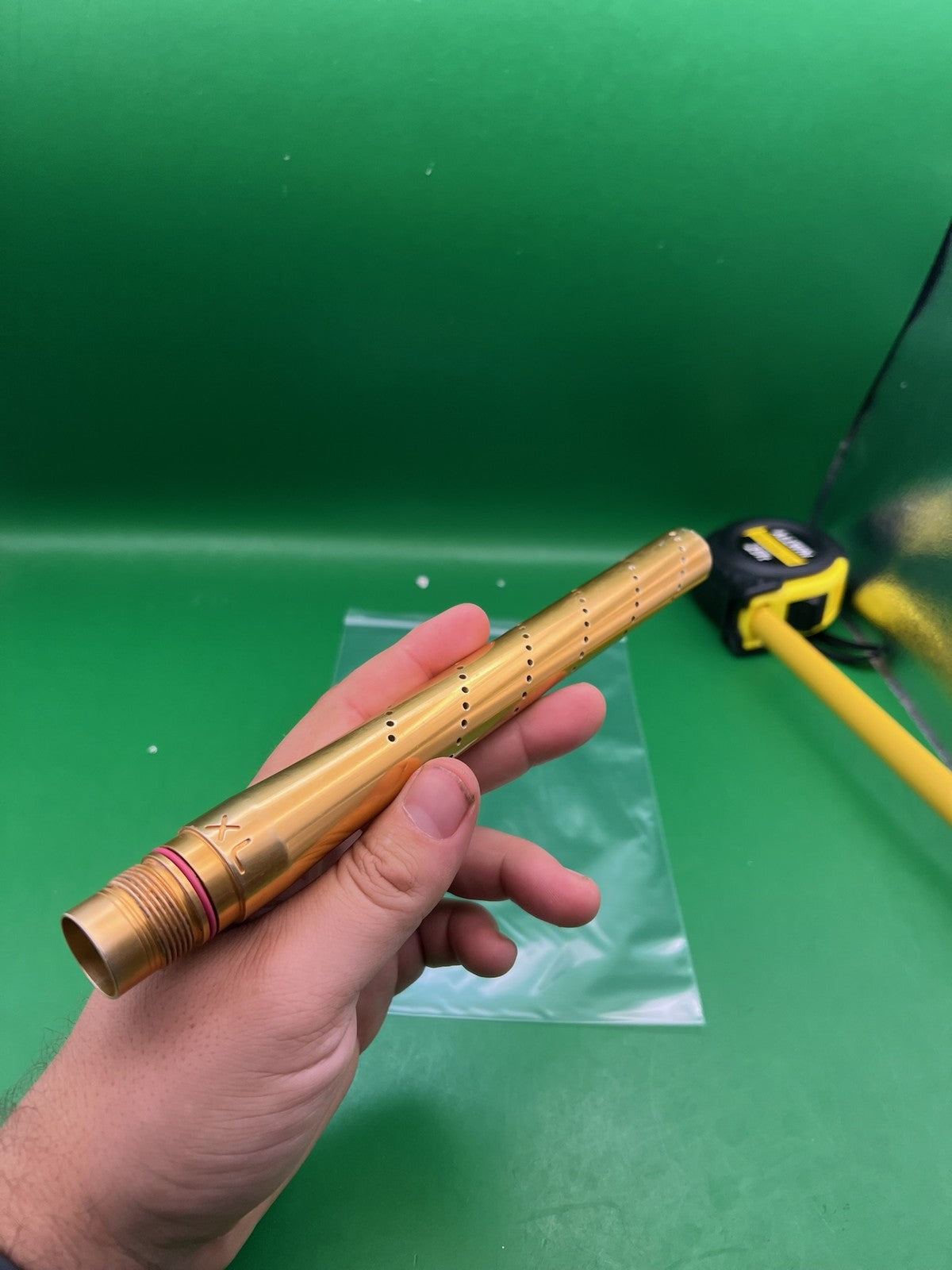 Smart parts Gold Freak XL Tip - used paintball barrel tip - gold anno