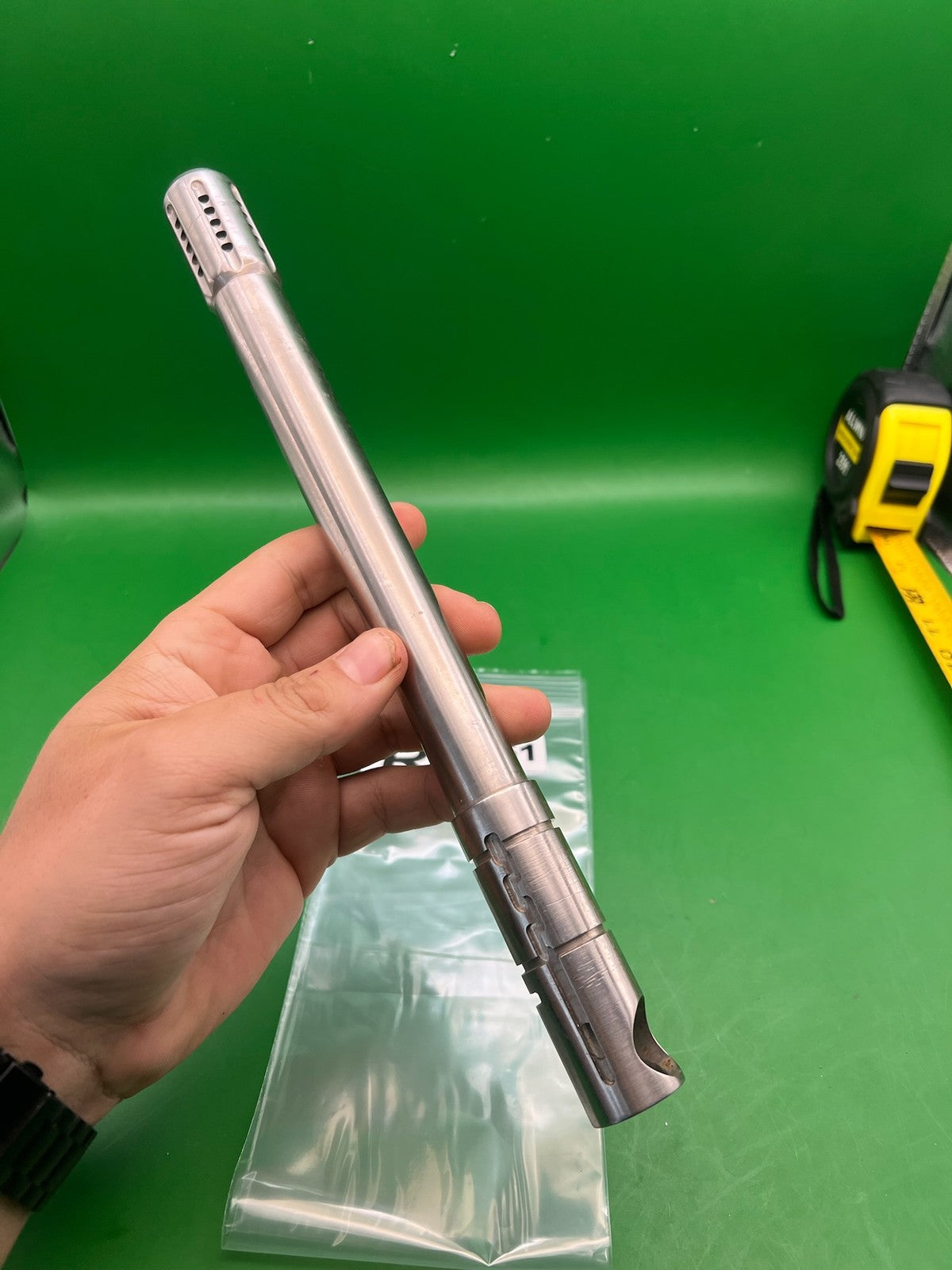 Automag 12" .691 Stainless Steel Barrel - used paintball barrel - silver