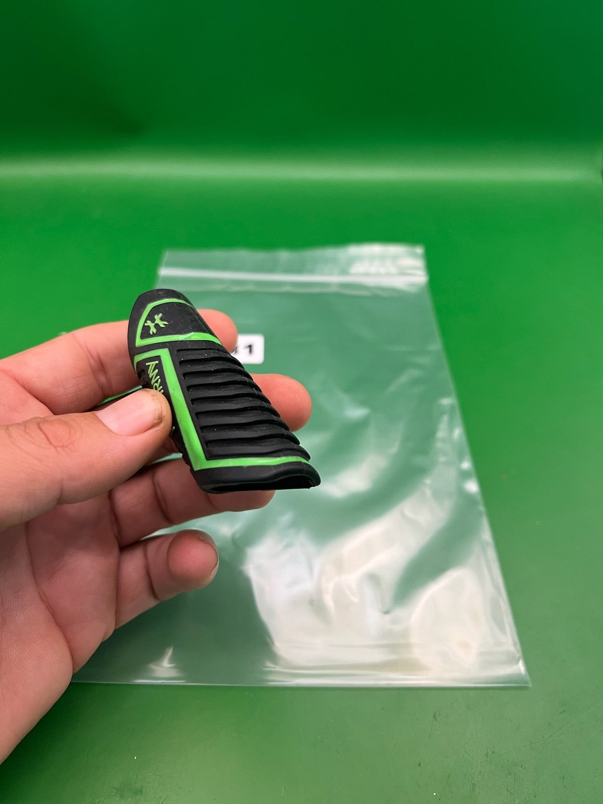 HK Army Vice Reg Grip Black Neon Green Rubber Paintball Regulator Grip Cover