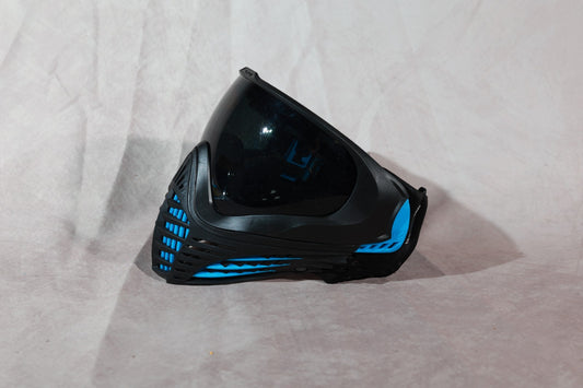Virtue VIO Paintball Mask Black Cyan Blue With 2 Extra Visors Goggle Bundle