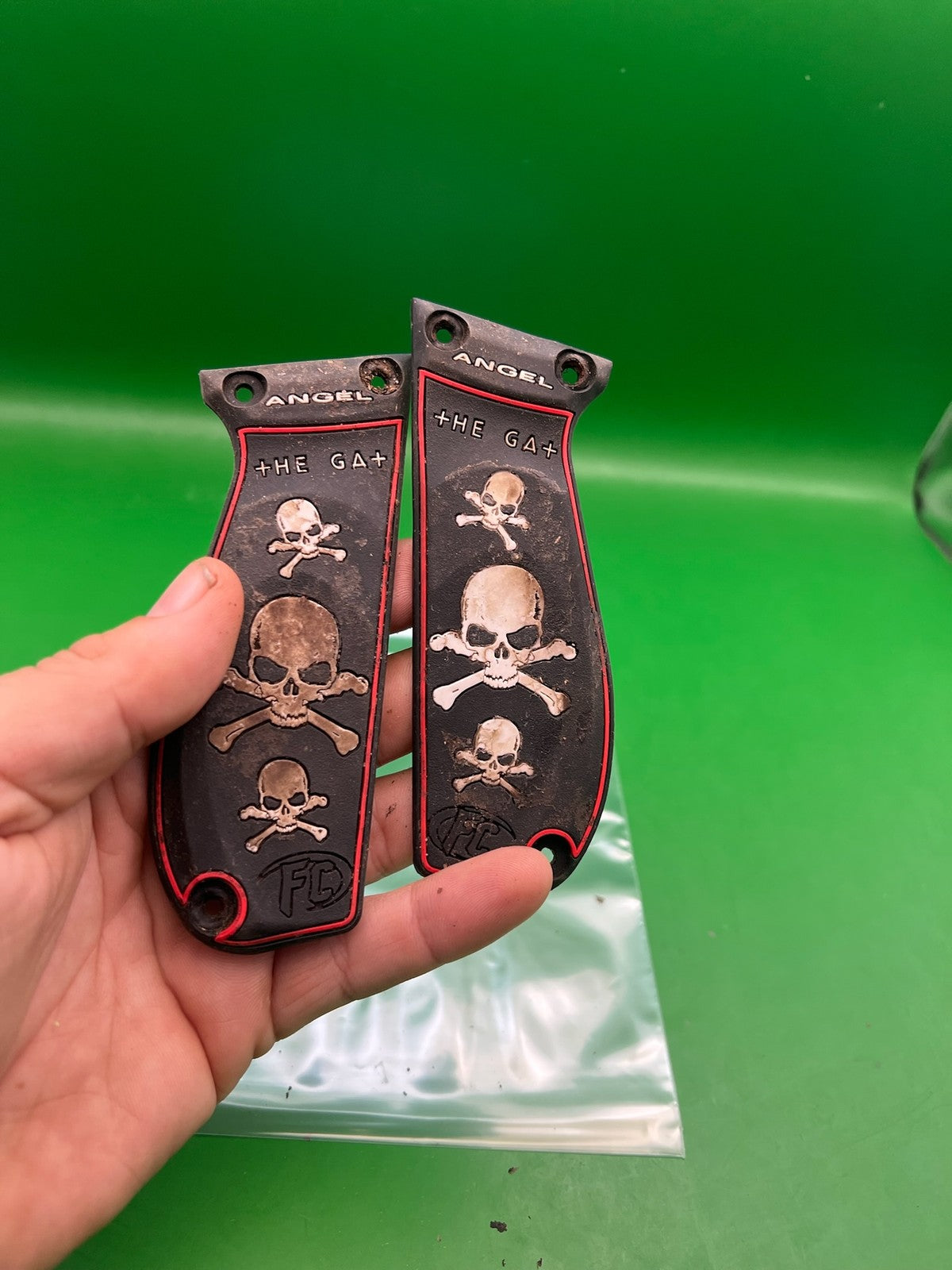 WDP Angel Grip Panels Black Skull The Gat FC Logo