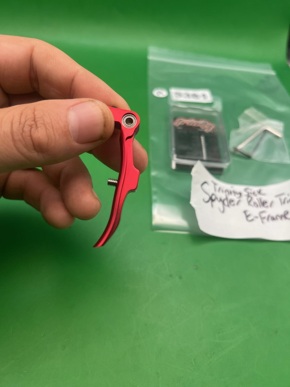 Trinity Sick Spyder E-Frame Roller Trigger Red Anodized Aluminum