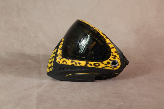 Dye i4 Paintball Mask Cheetah Leopard Print Yellow Black With Storage Bag