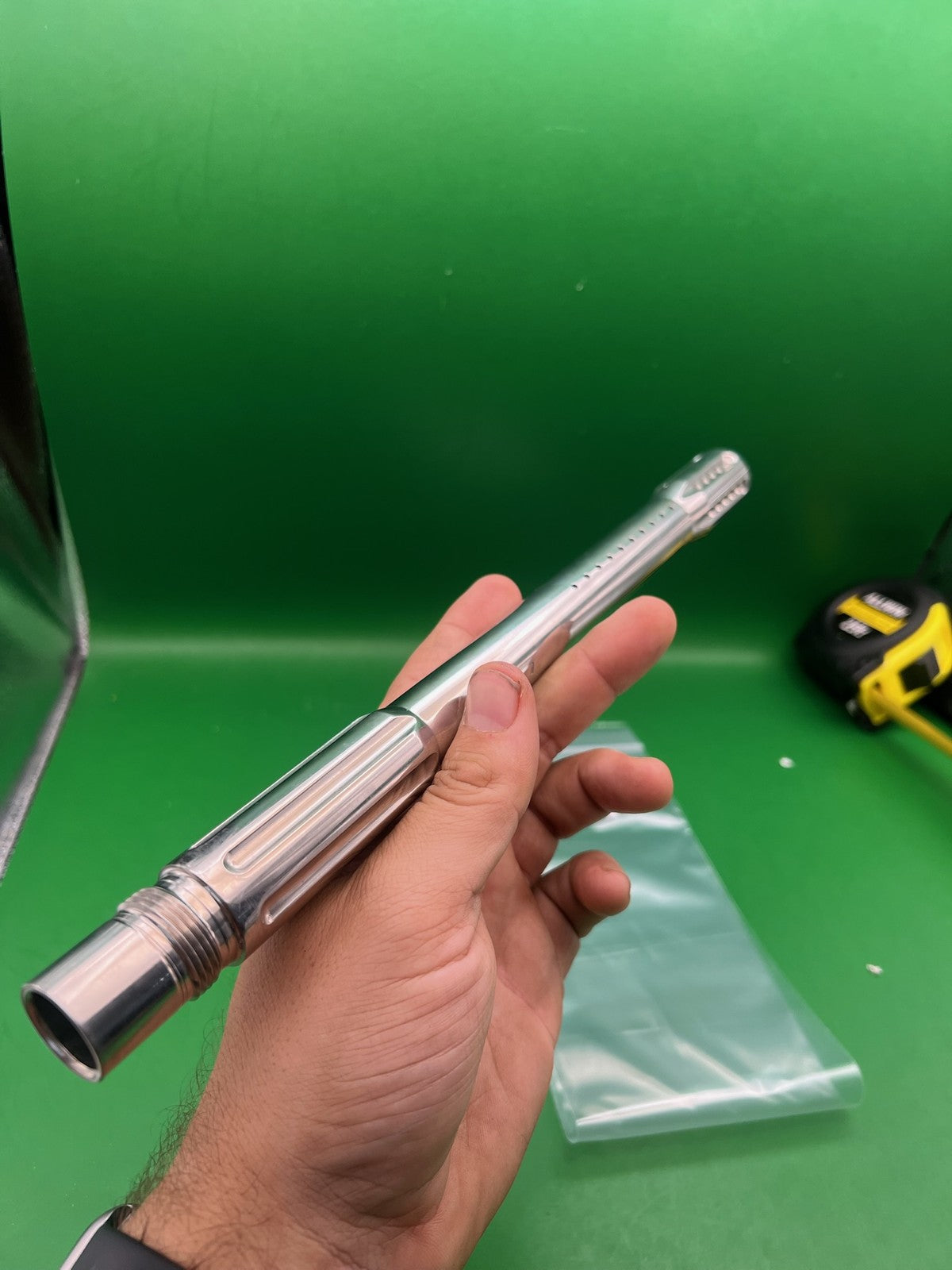 Autococker Dye SS Barrel - Check Thread - used paintball barrel - silver