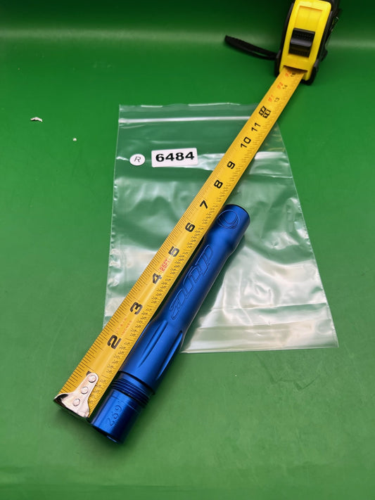 Dye UltraLite Barrel Back Blue .692 Bore Autcoocker - used paintball barrel back - blue anno