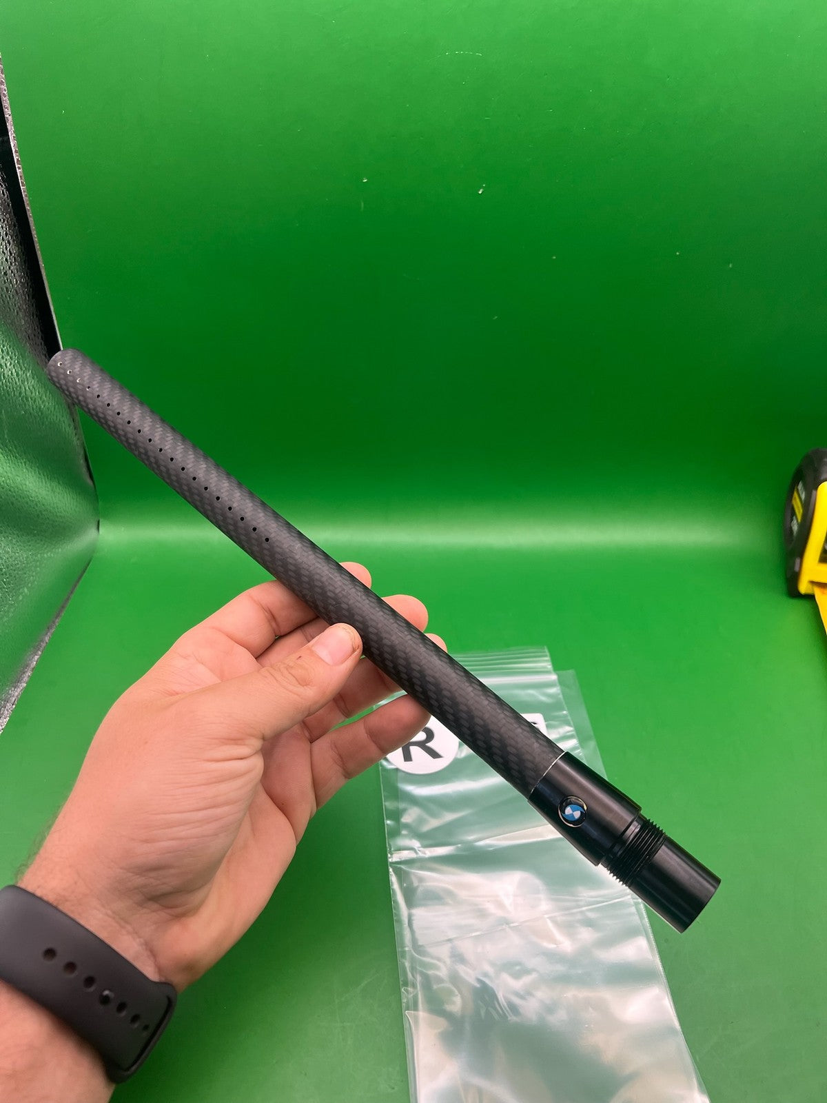 Deadly Wind Fibur Carbon Fiber Barrel Back 14" Black - used paintball barrel back - black
