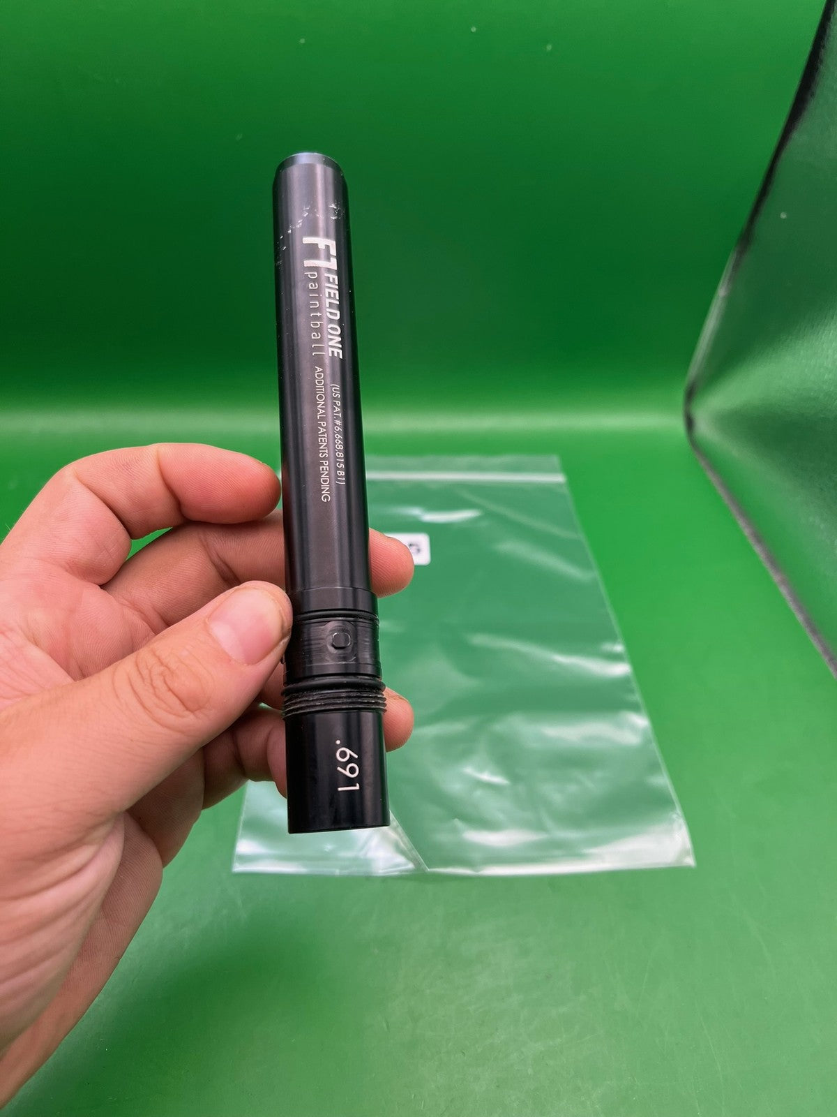 Field One F1 Paintball Barrel Back Black .691 Bore Acculock Insert