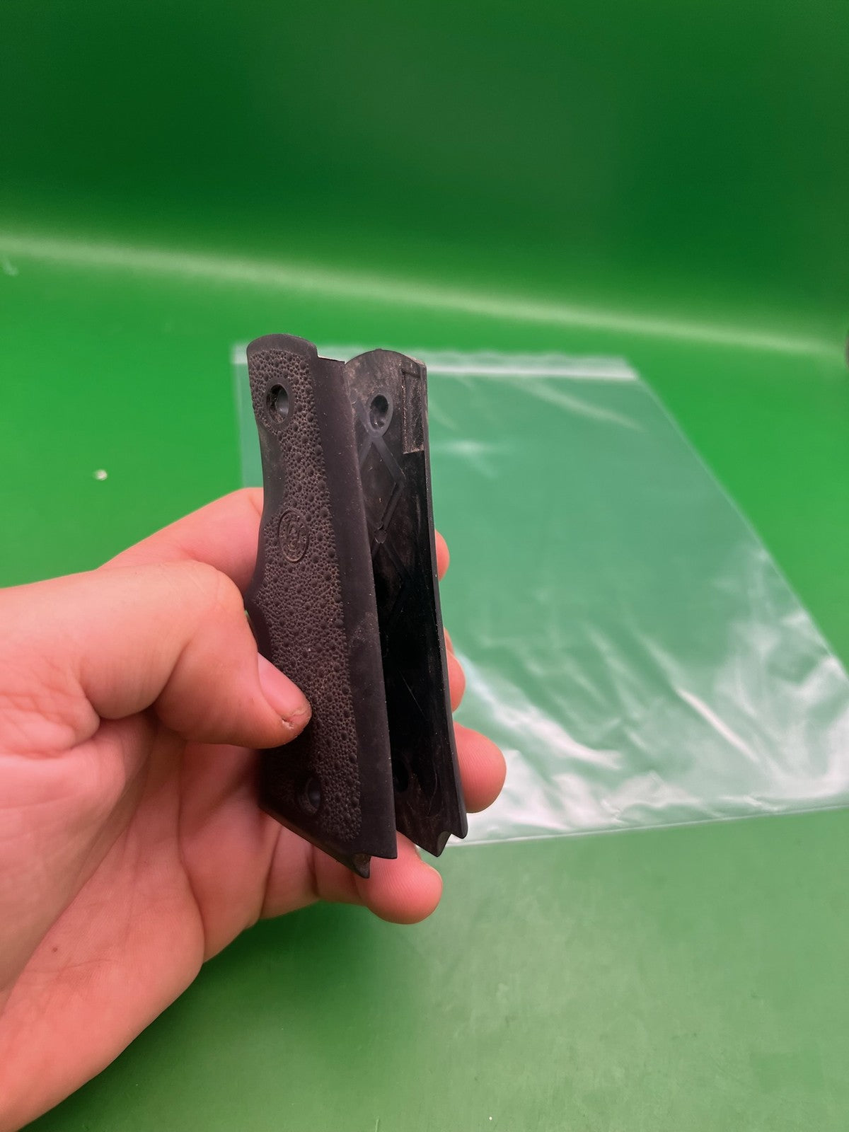 ICD 1911/45 Style Rubber Grip Panels Black Stippled Paintball Marker