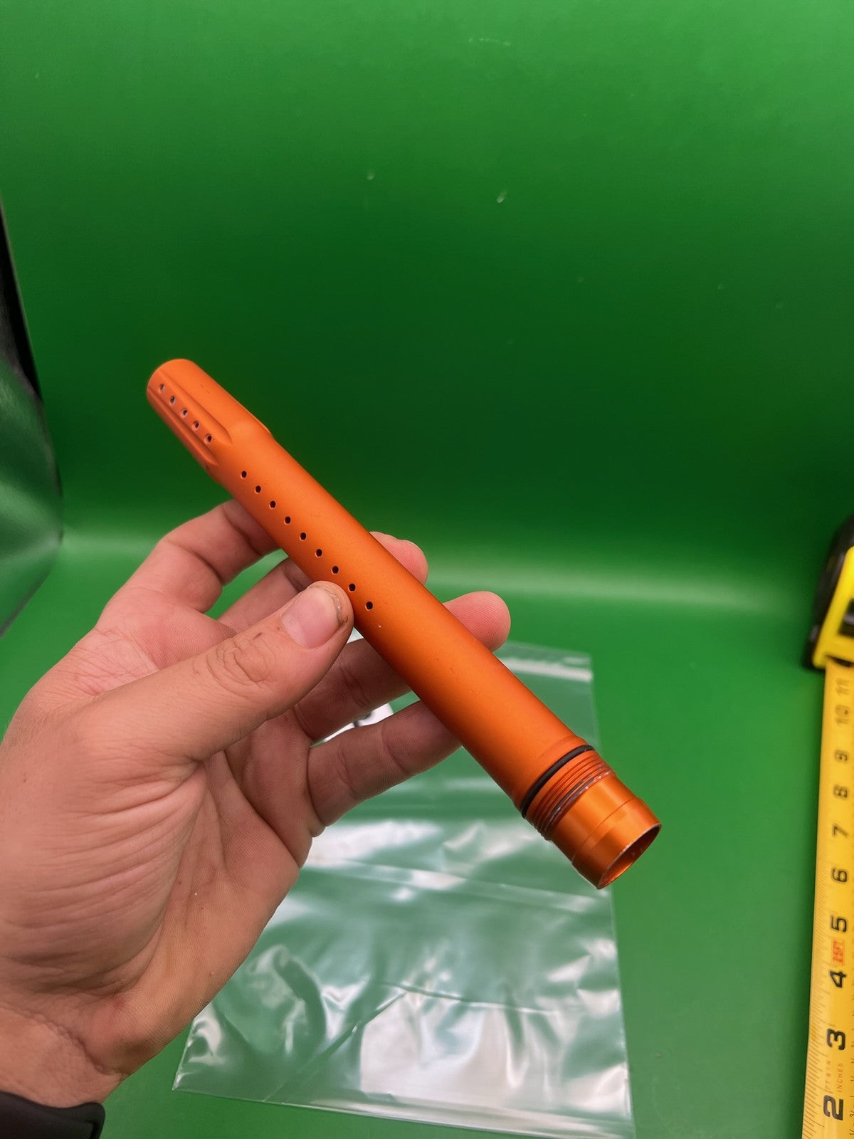Dye Proto Orange Tip - used paintball barrel tip - orange anno