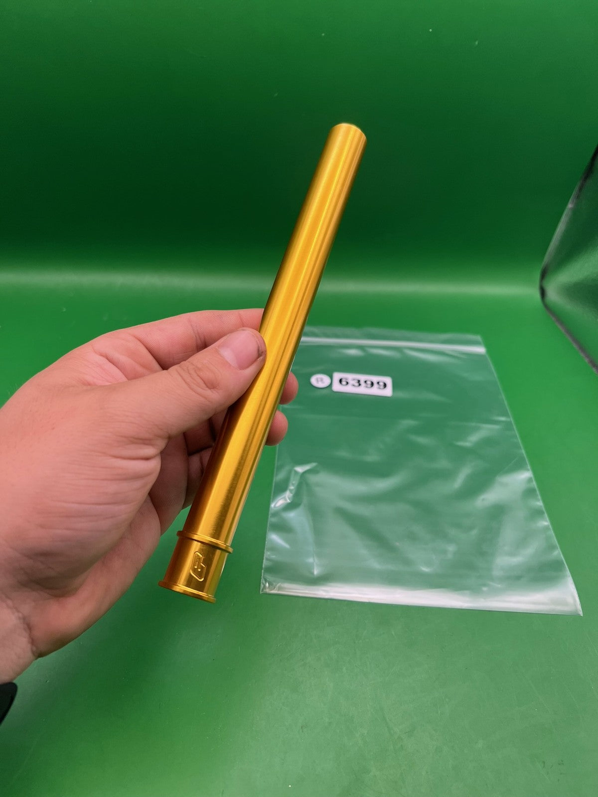 Planet Eclipse Gold Insert - used paintball barrel insert (freak-style) - gold anno