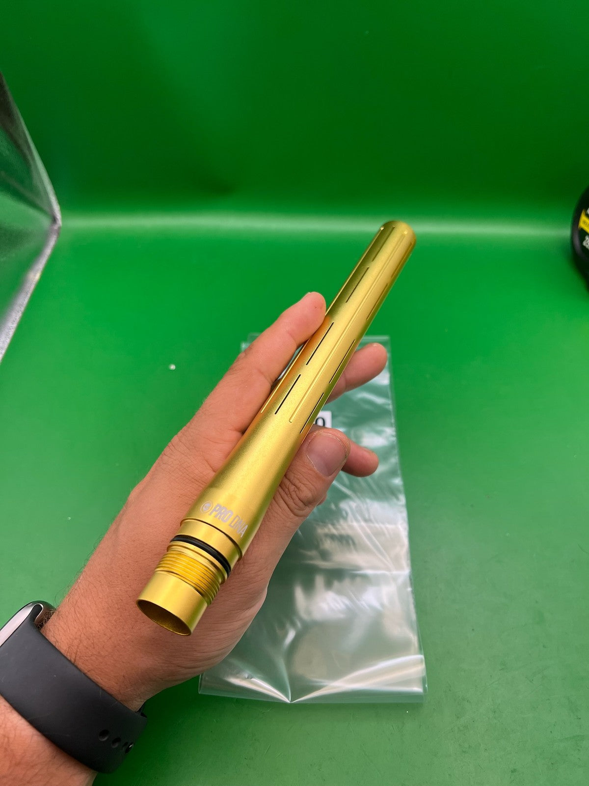 Infamous Silencio Pro DNA Paintball Barrel Tip 14" Gold Aluminum
