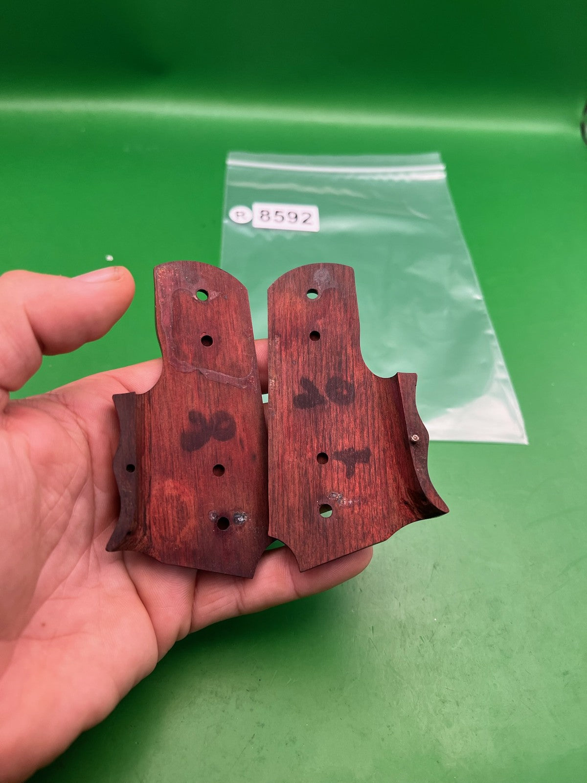 Paintball 1911 45 Style Wood Split Grips Rosewood Brown Pair