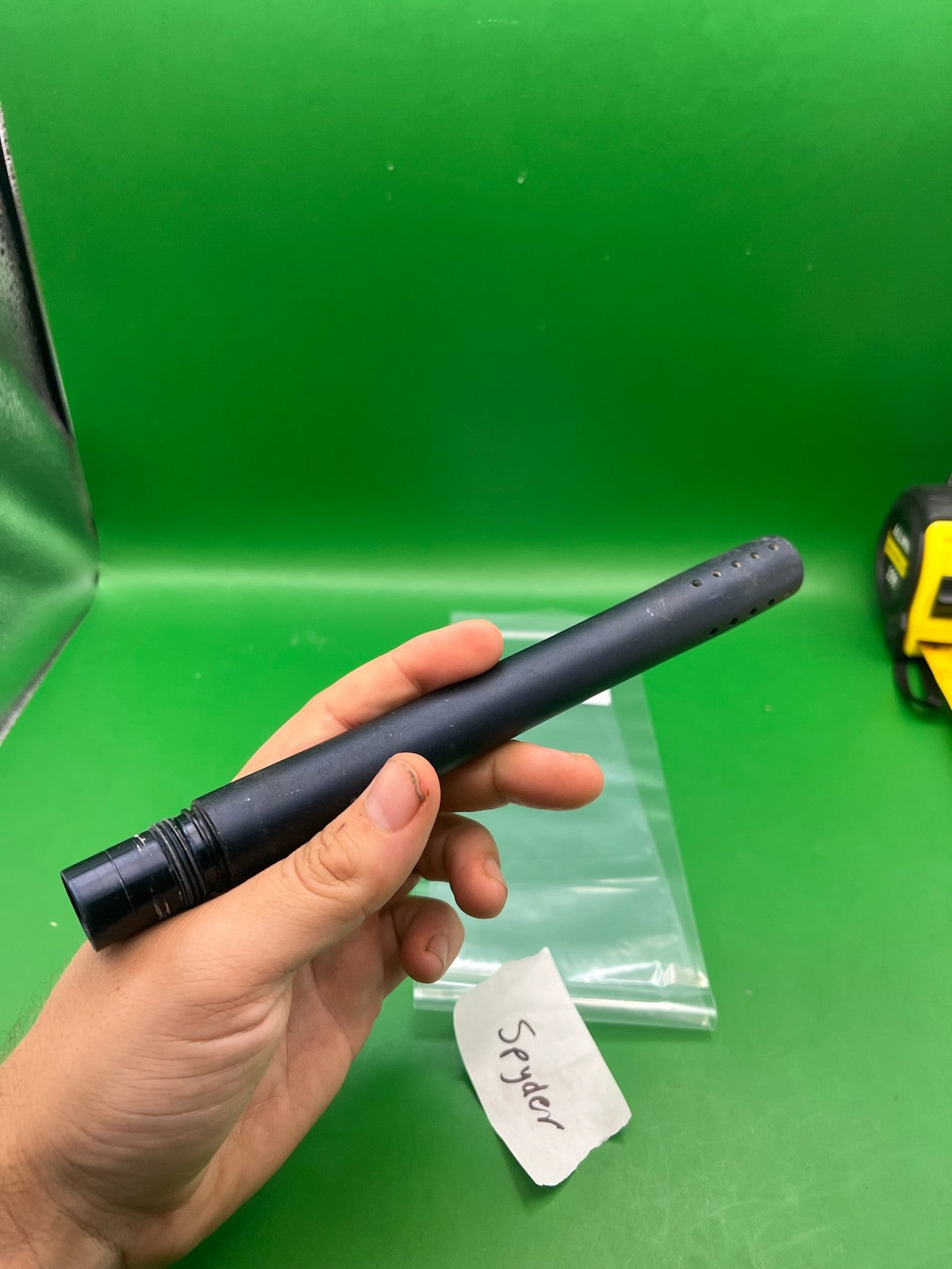 Spyder Barrel 12" .690 Black - used paintball barrel - black