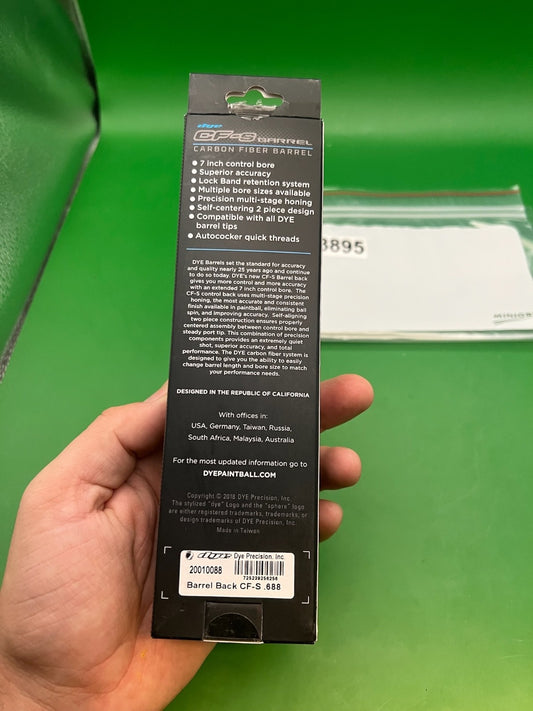 Dye CF-S Carbon Fiber Barrel Back 688 Bore Autococker Thread