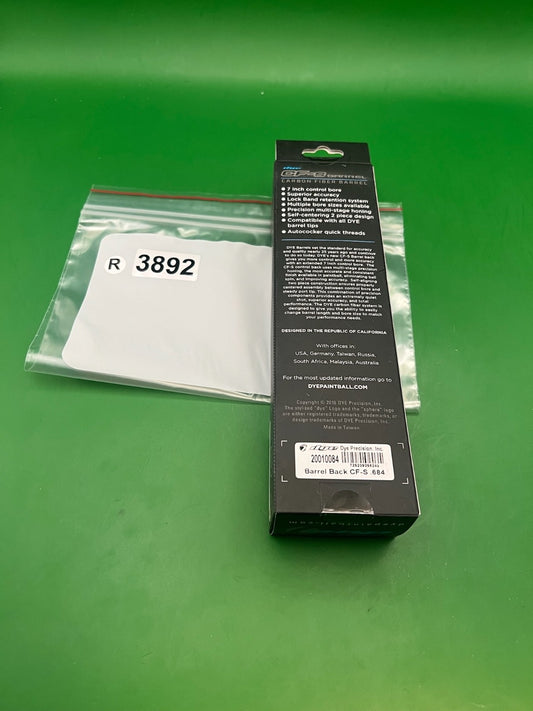 Dye CF-S Carbon Fiber Barrel Back 684 Bore Autococker Thread