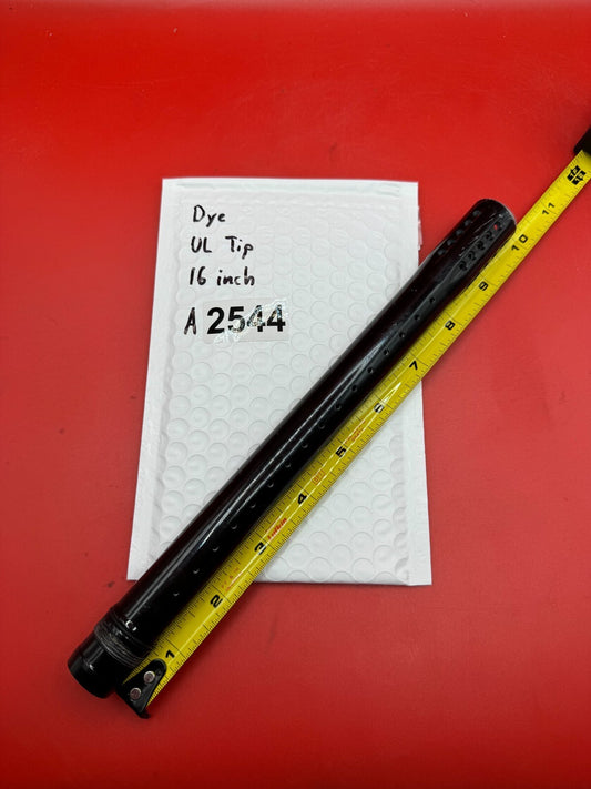 Dye UL TIp 16 inch - used paintball barrel tip - black