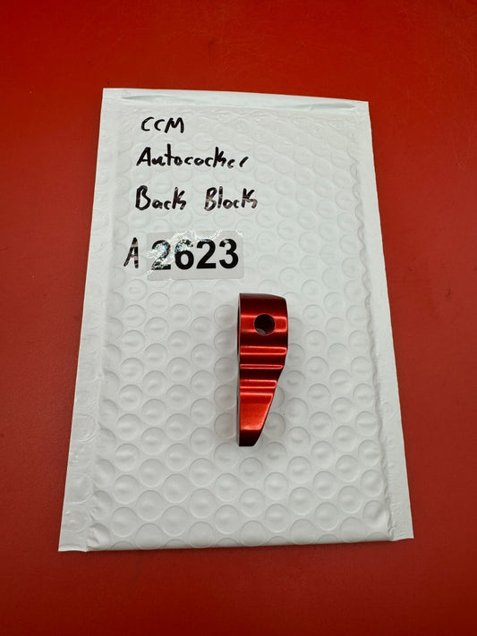 CCM AUtococker Back Block - used paintball back block - red anno