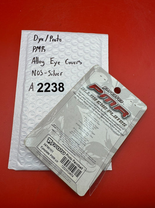 Dye/Proto PMR Alloy Eye Covers NOS-Silver - used paintball eye cover plates - silver