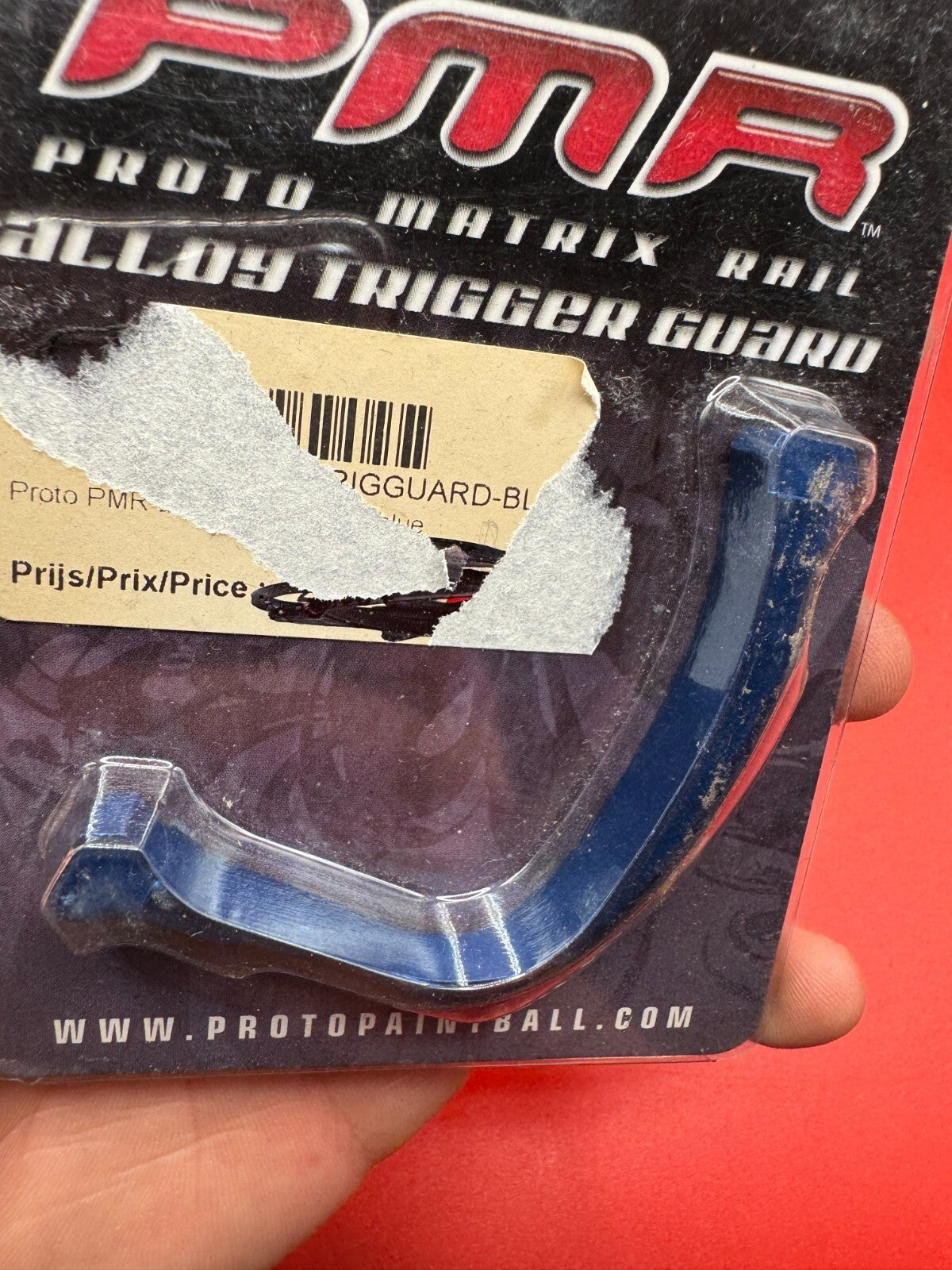Dye/Proto PMR Alloy Trigger Guard NOS-Blue - used paintball trigger guard - blue anno