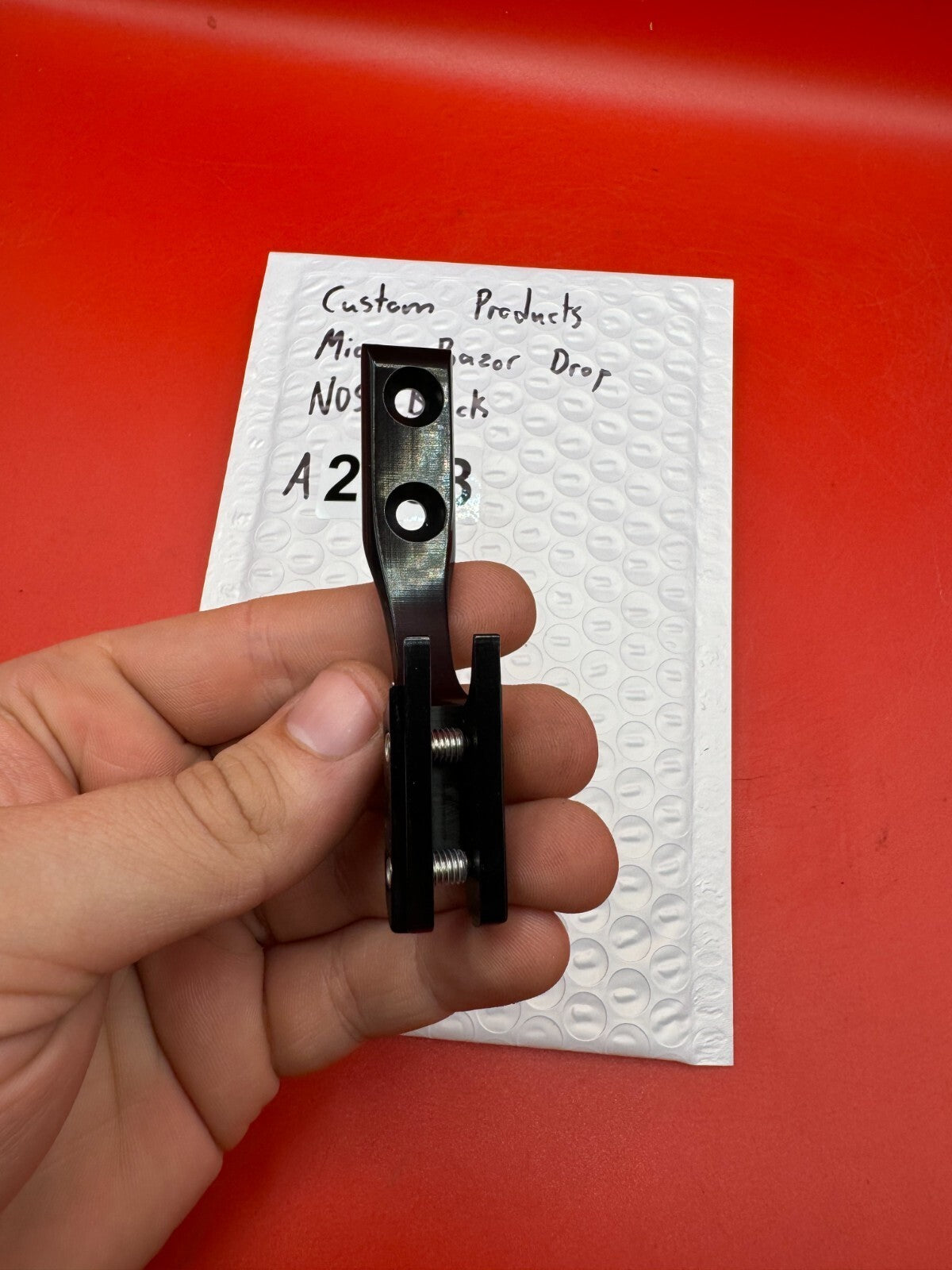 Custom Products Micro Razor Drop NOS-Black - used paintball drop forward / asa adapter - black