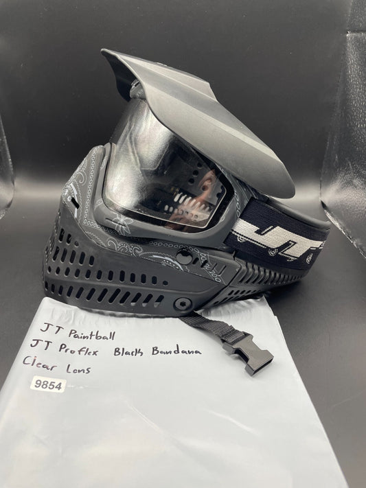 JT Paintball JT Proflex Black Bandana Clear Lens