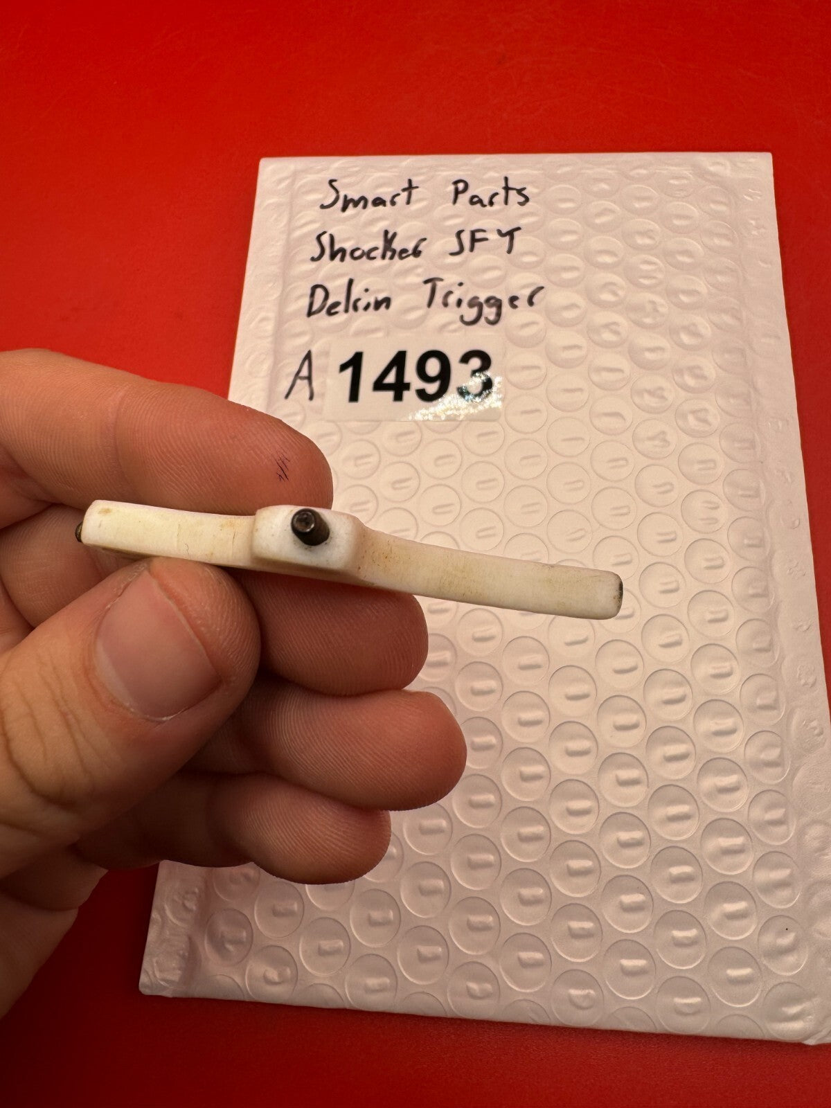 Smart Parts Shocker SFT Delrin Trigger - used paintball trigger - white