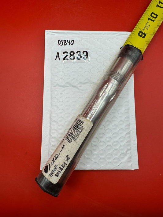 Dye SS Angel Threaded .688 Paintball Barrel Back - used paintball barrel back - silver/red anno