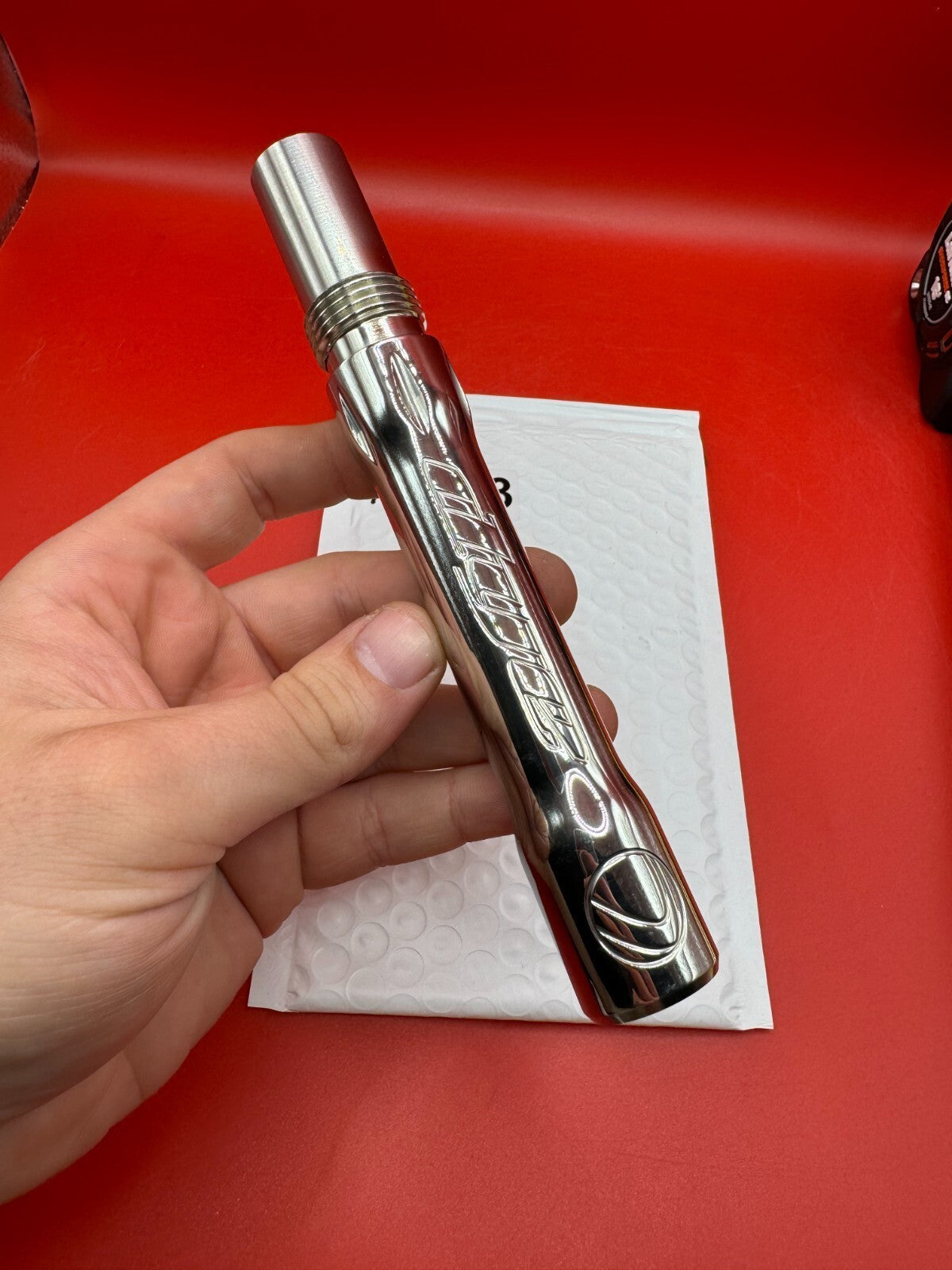 Dye SS Angel Threaded .688 Paintball Barrel Back - used paintball barrel back - silver