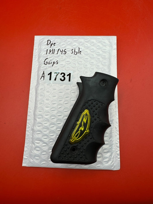 Dye 1911/45 Style Grips - used paintball grip frame panels - black/yellow