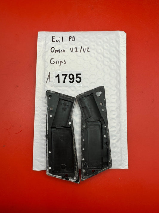 Evil PB Omen V1/V2 Grips - used paintball grip panels - black