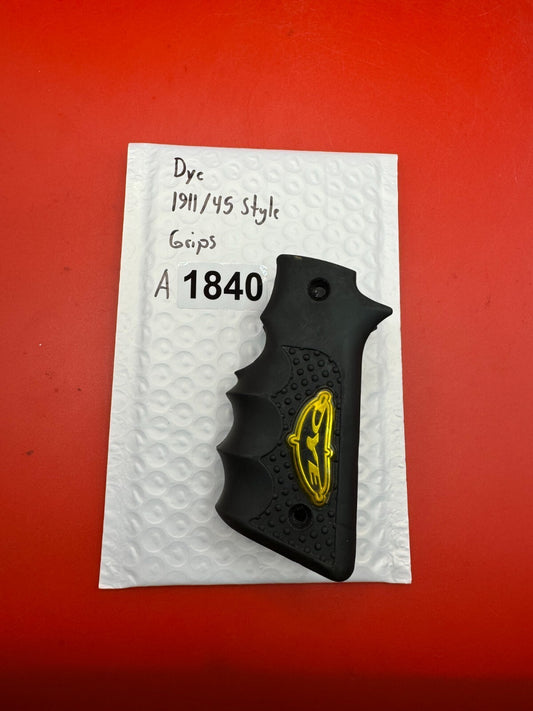Dye 1911/45 Style Grips - used paintball grip panels - black/gold