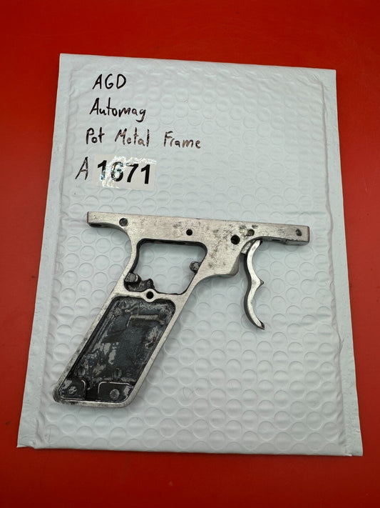 AGD Automag Pot Metal Paintball Marker Frame - used paintball trigger frame - silver