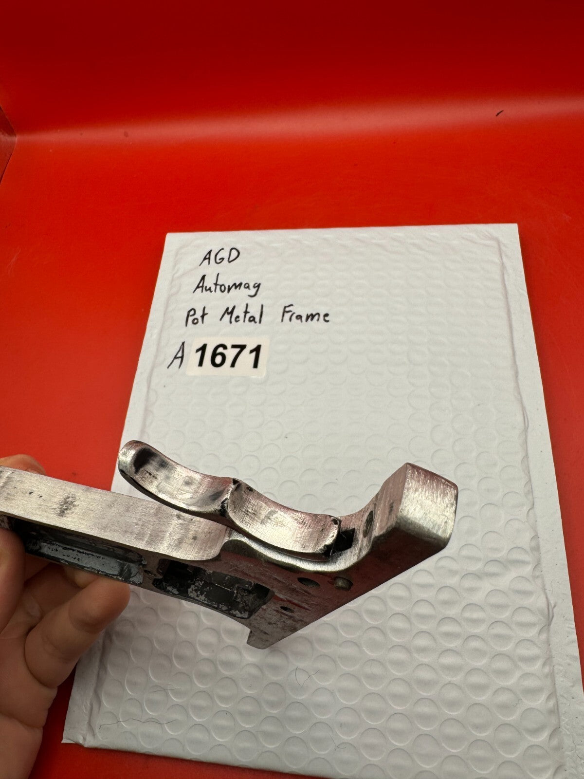 AGD Automag Pot Metal Paintball Marker Frame - used paintball trigger frame - silver