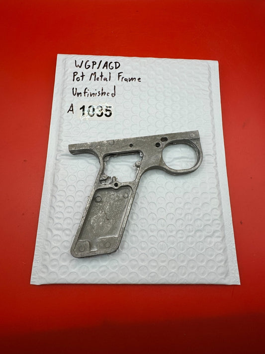 WGP/AGD Pot Metal Paintball Marker Frame Unfinished - used paintball grip frame - raw / unfinished silver