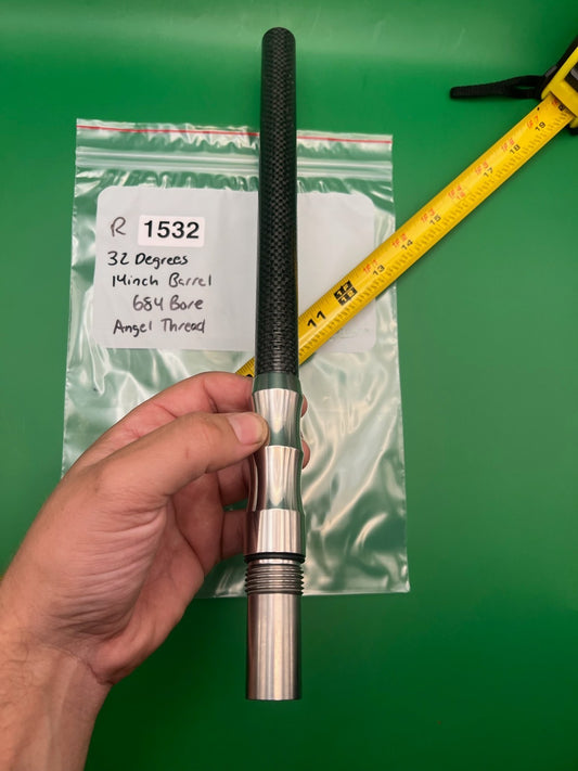 32 Degrees 14 inch Paintball Barrel 684 Bore Angel Thread