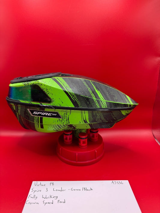 Virtue PB Spire 3 Loader - Green/Black - Crown Speed Feed - Fully Working