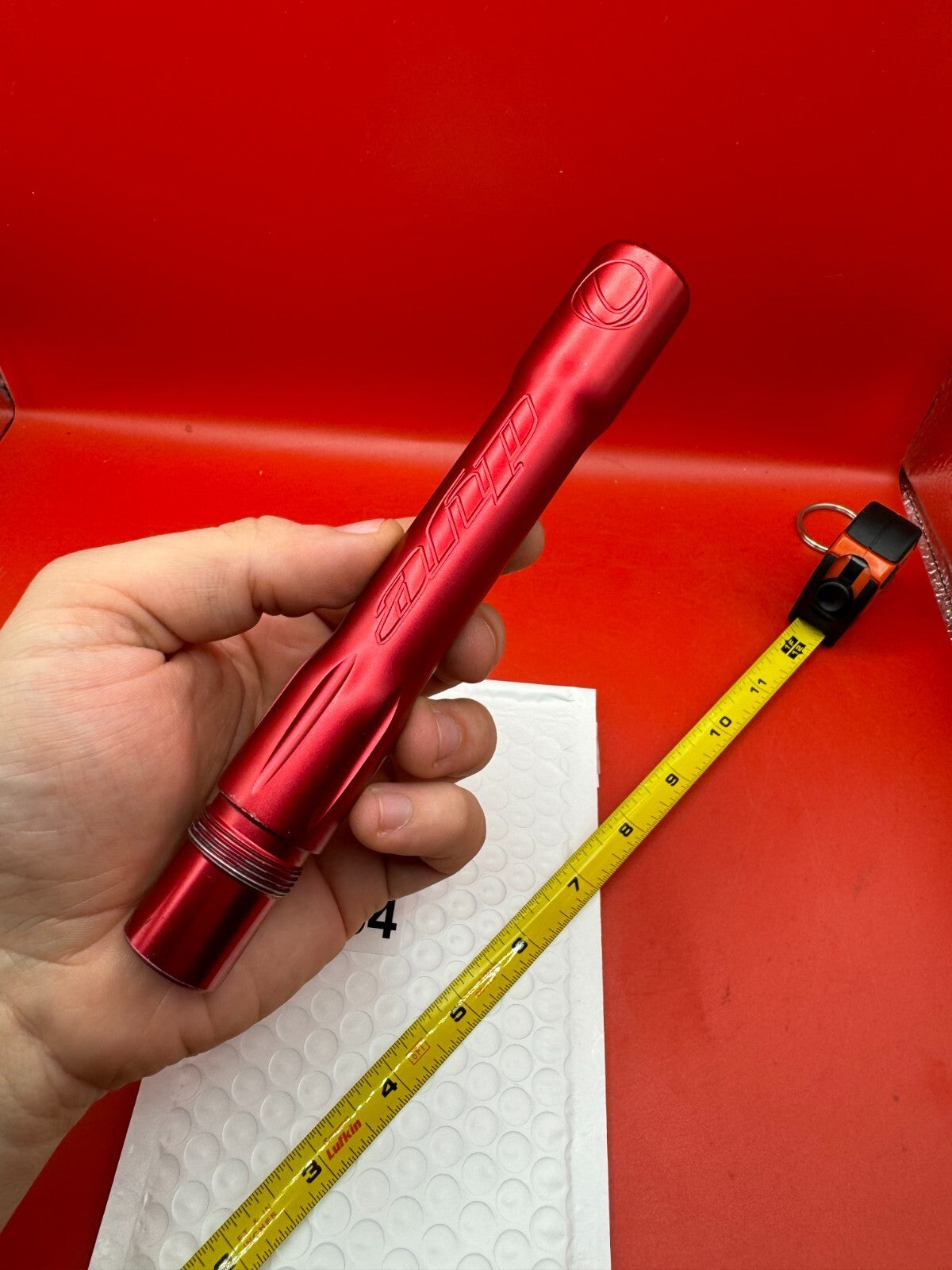 Dye UL Back 688 Bore AC Thread - used paintball barrel back - red anno